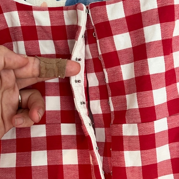 Hill House The Novia Top Red and White Gingham Top XS - Picture 6 of 10